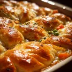 Delicious homemade Chicken Pot Pie with golden crust and savory filling