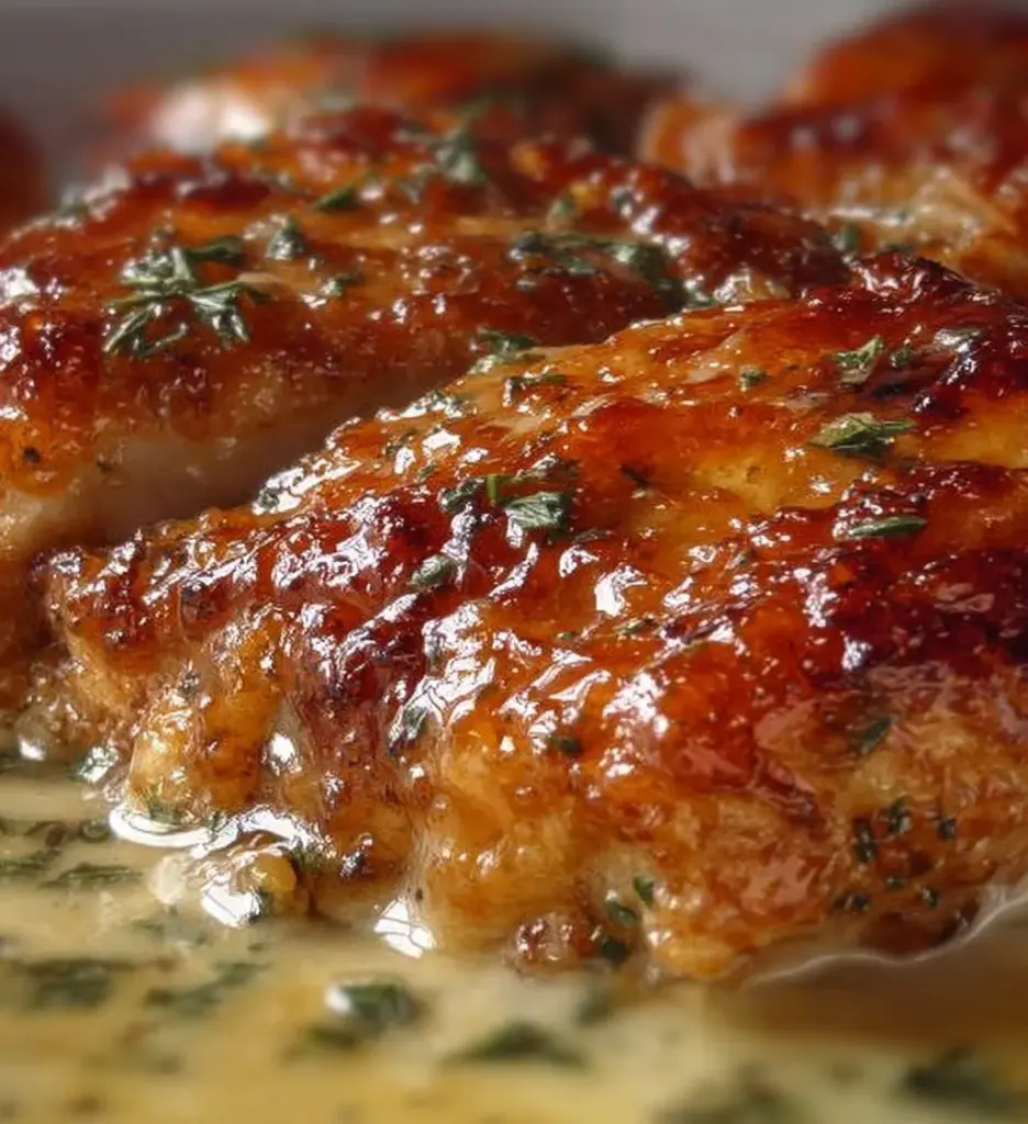 Delicious chicken breast topped with creamy Boursin sauce