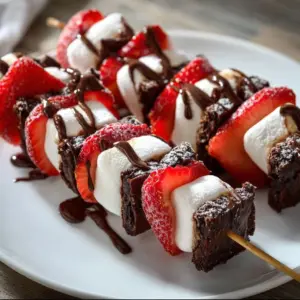 Delicious chocolate marshmallow treats on a plate