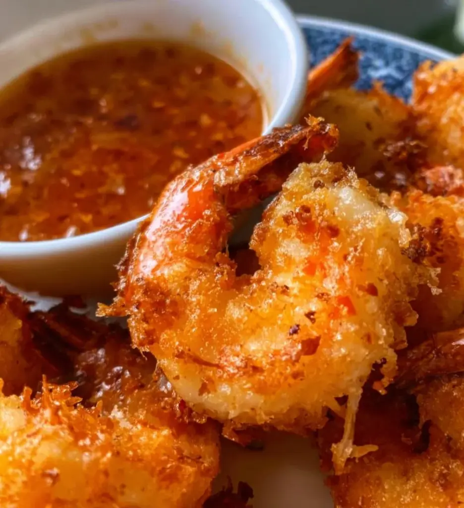 Delicious coconut shrimp dipping sauce served in a bowl