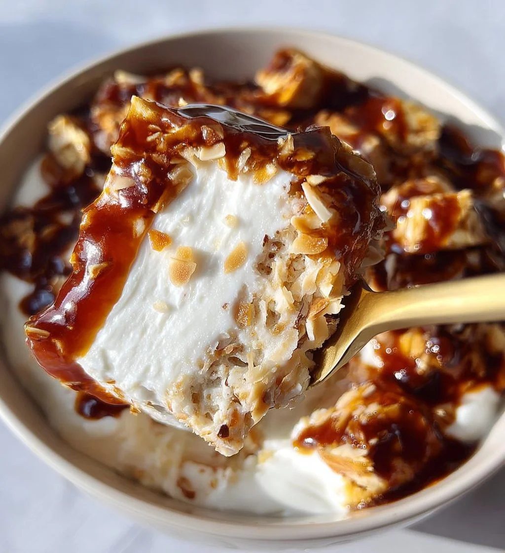 Delicious Coconut Yogurt Bowl topped with fruits and nuts.