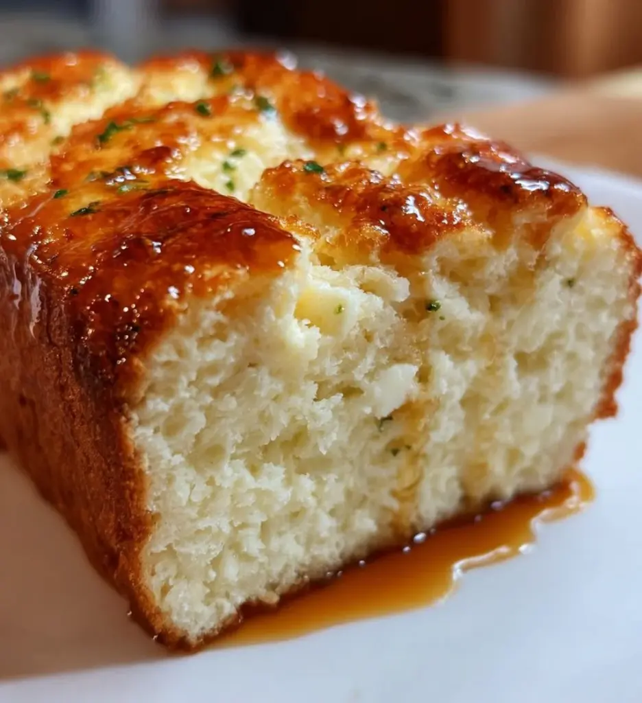 Freshly baked cottage cheese bread on a cooling rack