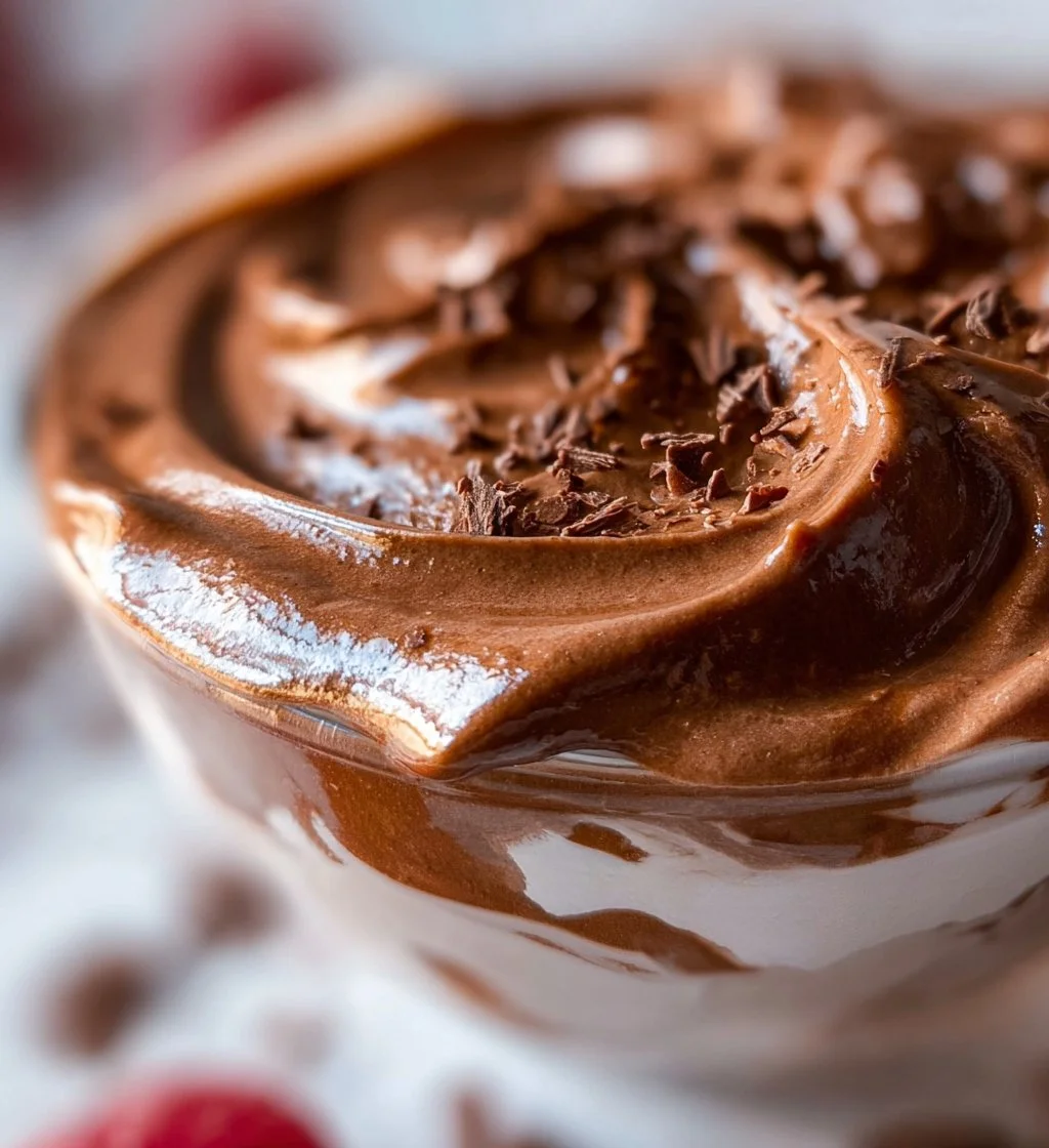 Delicious Cottage Cheese Chocolate Mousse served in a bowl