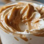 Delicious Cottage Cheese Mousse with Peanut Butter in a bowl