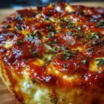 Cottage Cheese Pizza Bowl topped with fresh vegetables and herbs