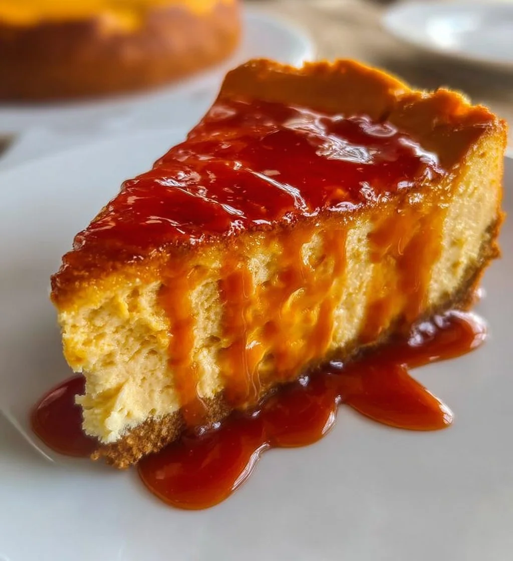 Cottage Cheese Pumpkin Cheesecake topped with whipped cream and pumpkin spice