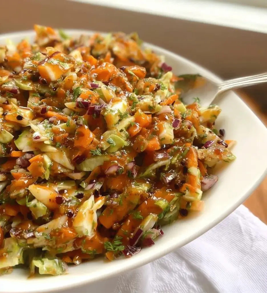 Fresh and colorful Crunchy Detox Salad with vegetables and nuts in a bowl