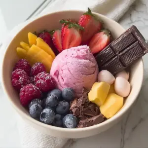 Delicious Dry Yoghurt Bowl topped with fresh fruits and nuts