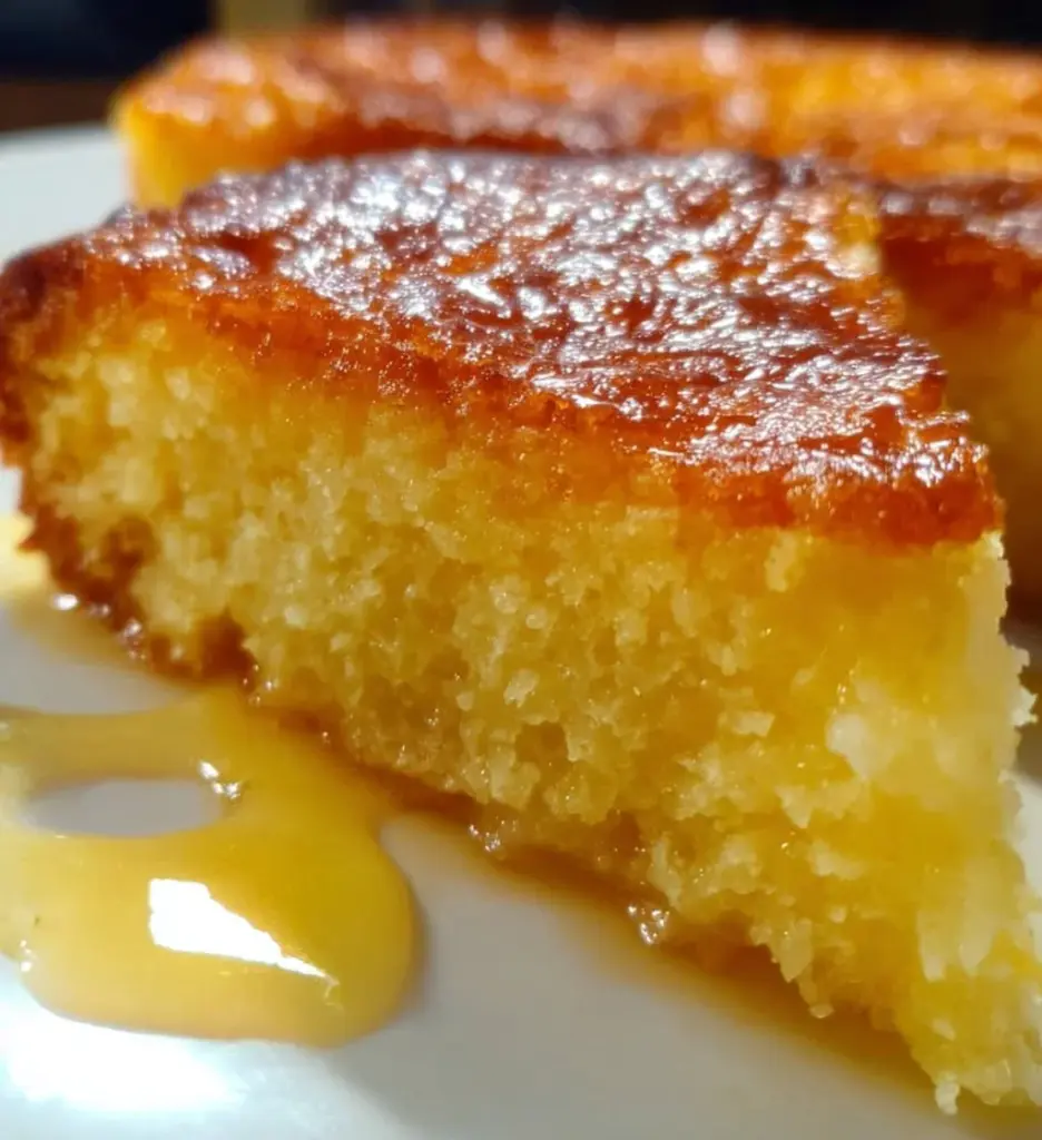 Flourless Lemon Greek Yogurt Cake topped with fresh lemon zest and berries