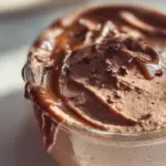Creamy Greek Yogurt Chocolate Mousse topped with chocolate shavings