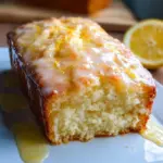 Delicious Greek yogurt lemon loaf, moist and zesty dessert on a table.