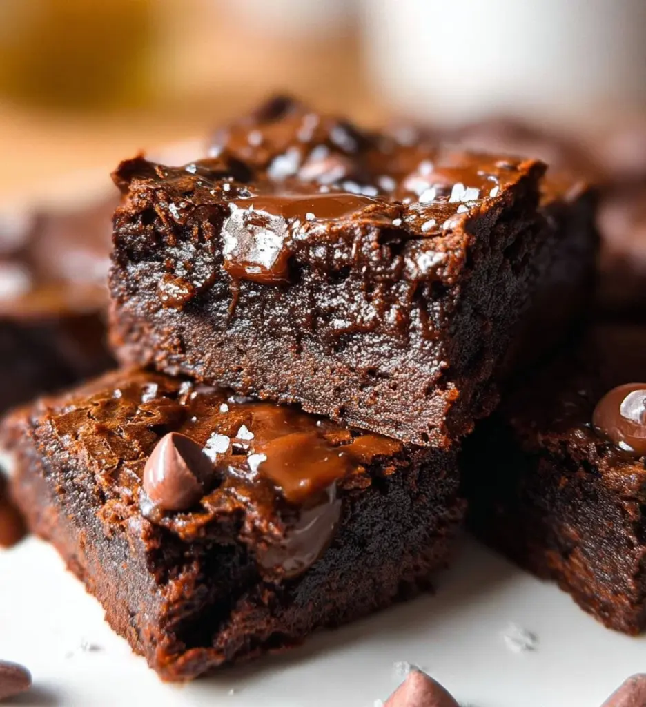 Healthy Greek yogurt brownies topped with chocolate and nuts