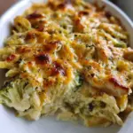 Delicious high protein alfredo bake with creamy sauce and pasta