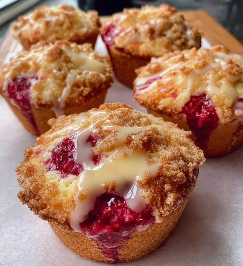 Lemon Raspberry Muffins with white chocolate chunks