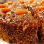 Delicious gluten-free carrot cake by Nigella, topped with cream cheese frosting