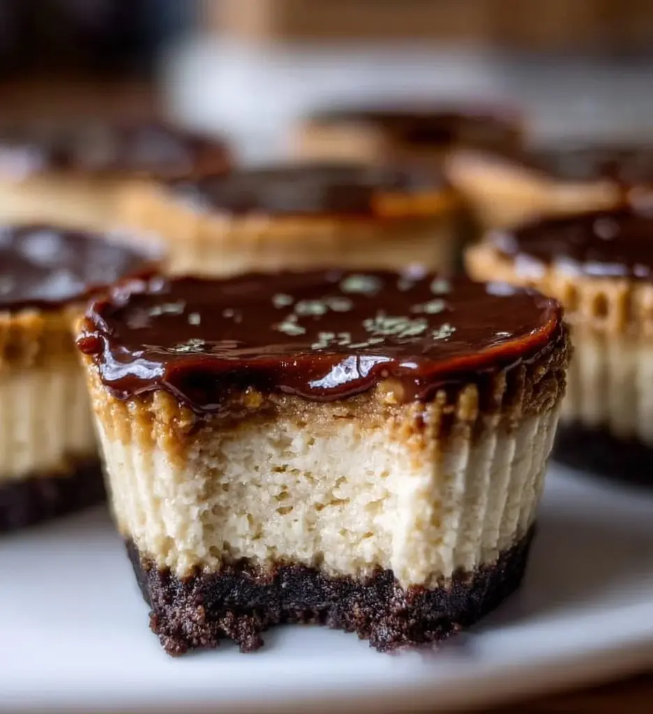 No-bake peanut butter cheesecake cups with cottage cheese topping