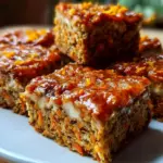 No sugar cottage cheese carrot cake bars topped with fresh carrots and cream