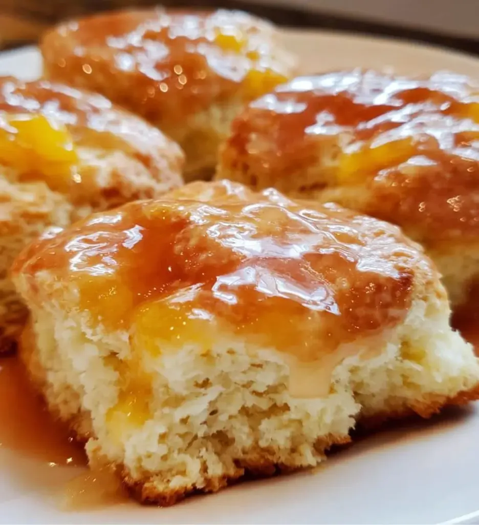 Delicious Peach Butter Swim Biscuits fresh out of the oven