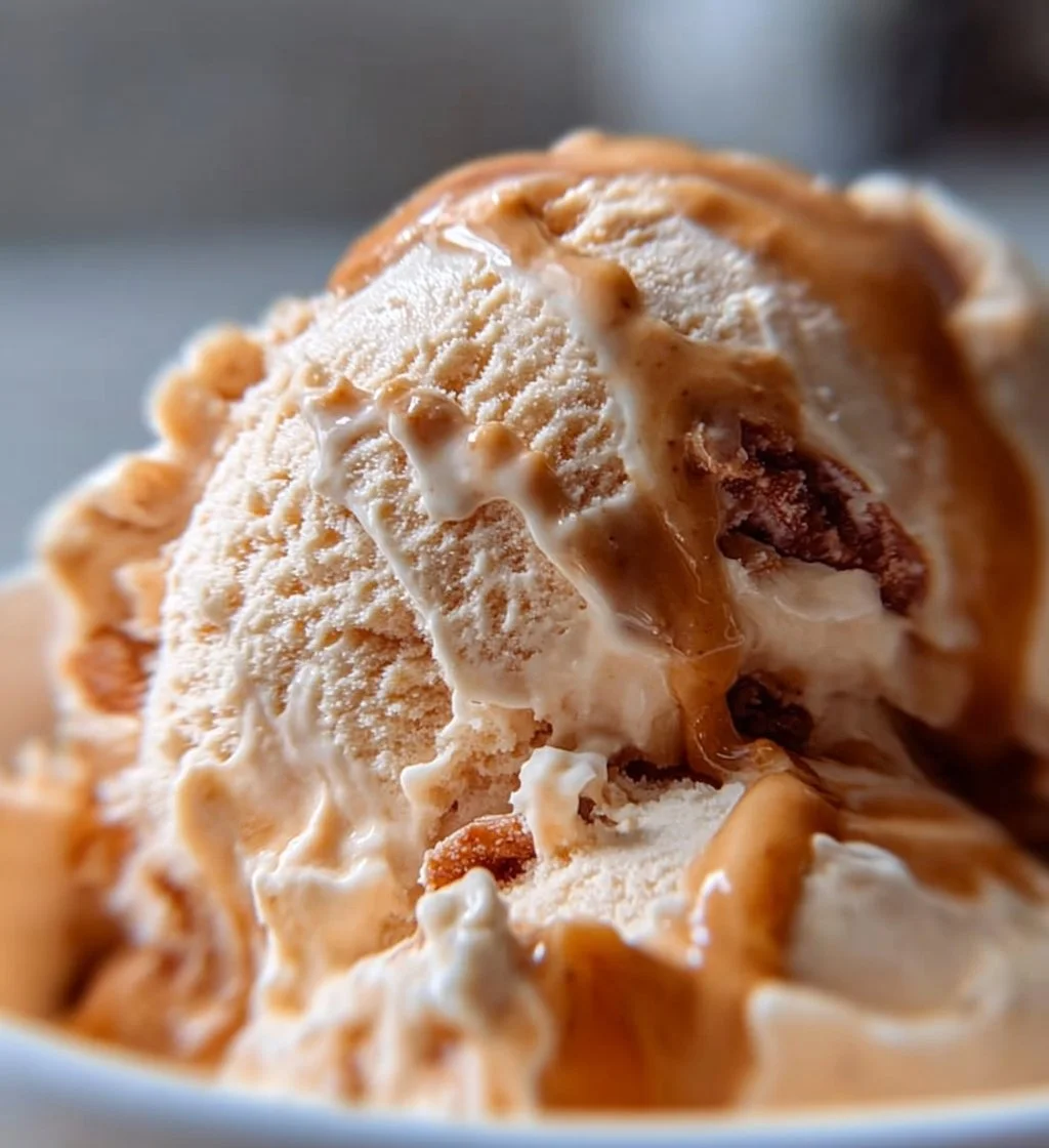 Delicious Peanut Butter Greek Frozen Yogurt in a dessert bowl
