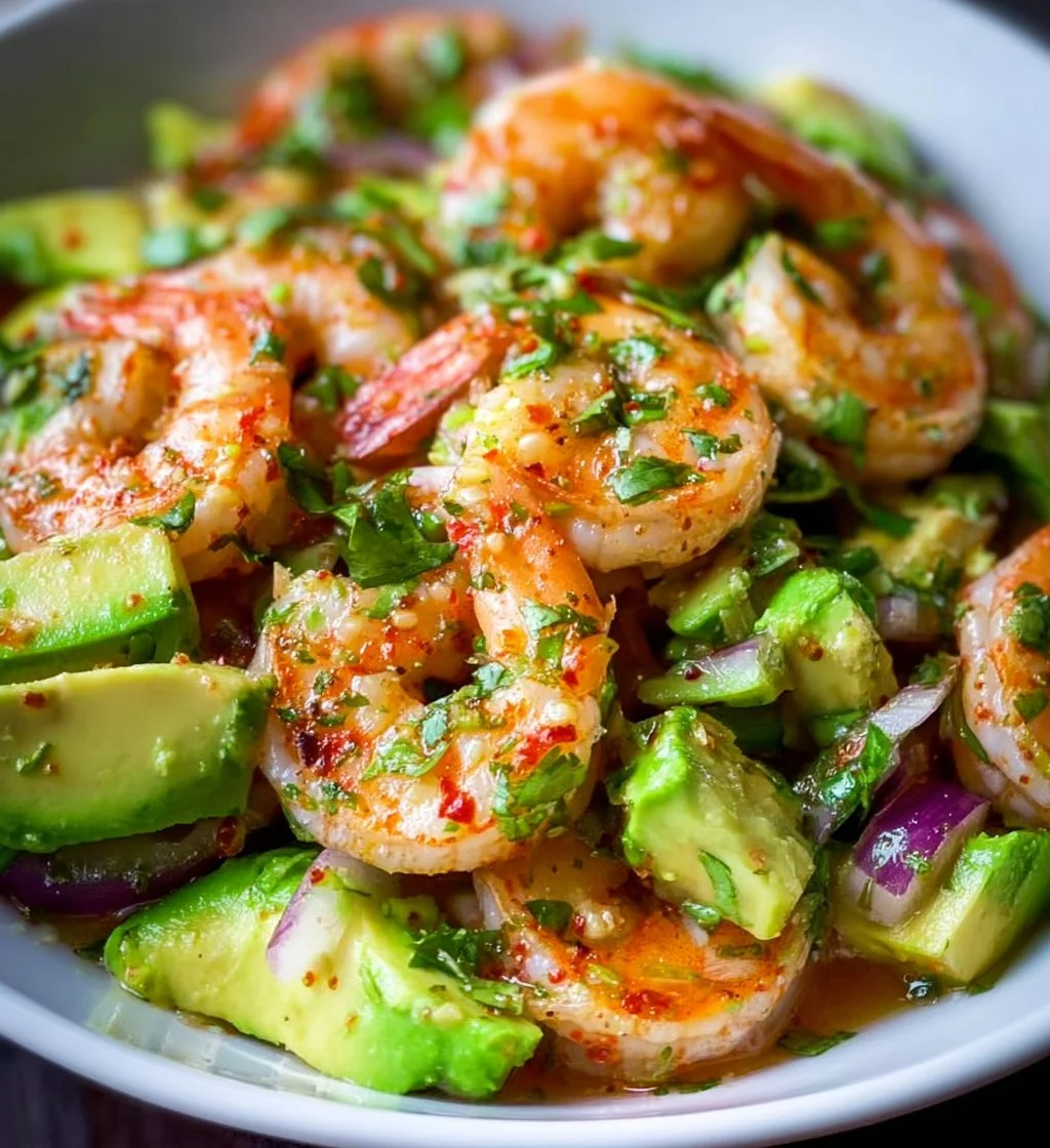 Delicious shrimp avocado salad with fresh ingredients and a vibrant presentation