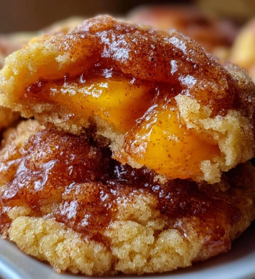 Soft Peach Cobbler Cookies made with fresh peaches and a buttery crust