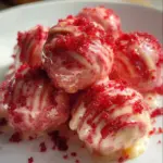 Delicious Strawberry Shortcake Truffles showcasing fresh strawberries and cream.