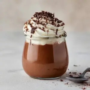 Delicious Sweet Potato Chocolate Mousse served in a glass dessert dish.