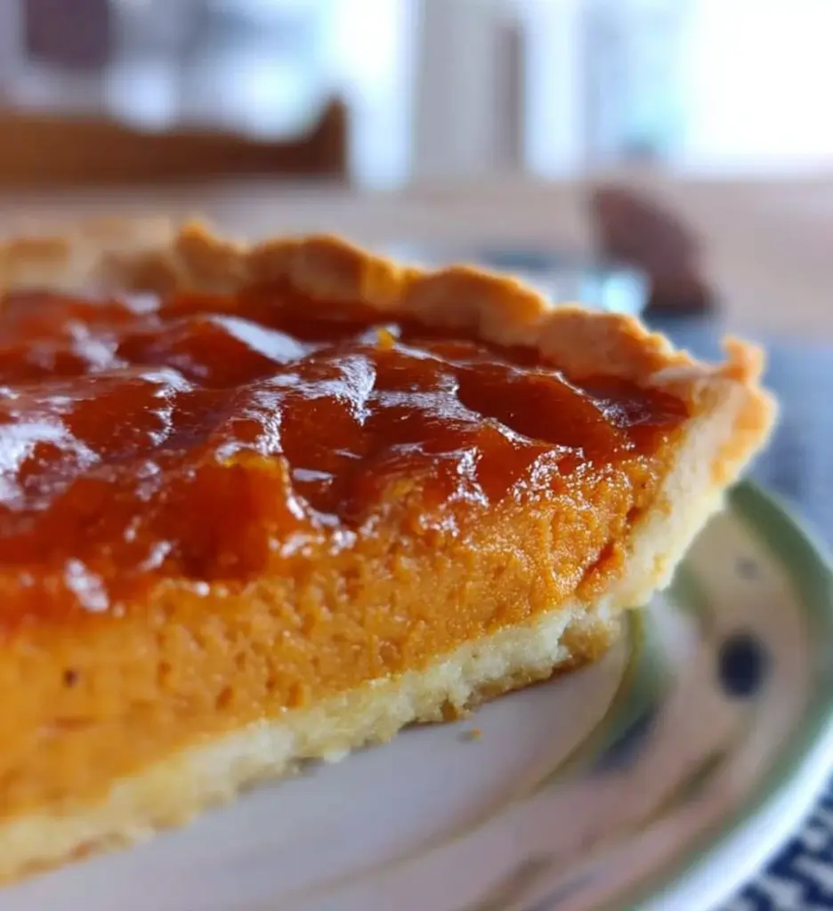Delicious homemade sweet potato tart with a golden crust and creamy filling