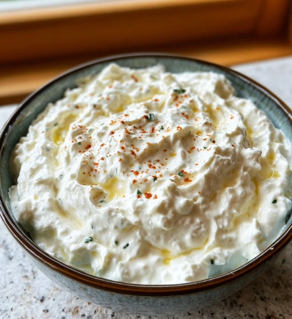 Delicious whipped cottage cheese dip served with fresh vegetable sticks.