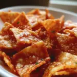 Crispy air fryer rice paper chips on a plate with dips