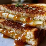 Apple Butter and Brie Grilled Cheese Sandwich, a gourmet twist on a classic dish.