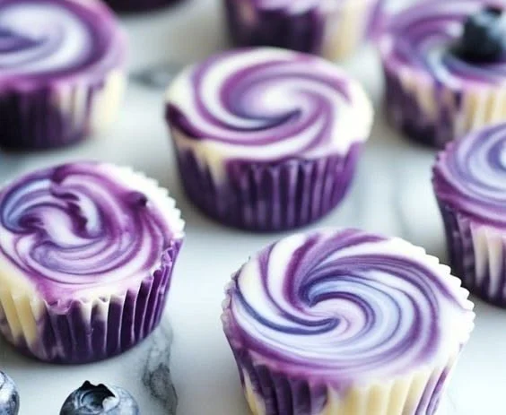 Blueberry Swirl Yogurt Bites packed in a bowl, delicious and healthy snack.