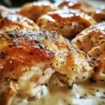 Delicious Chicken Pillows served with creamy Parmesan sauce on a plate.