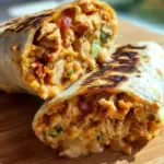 Delicious Chipotle Ranch Grilled Chicken Burrito with fresh ingredients