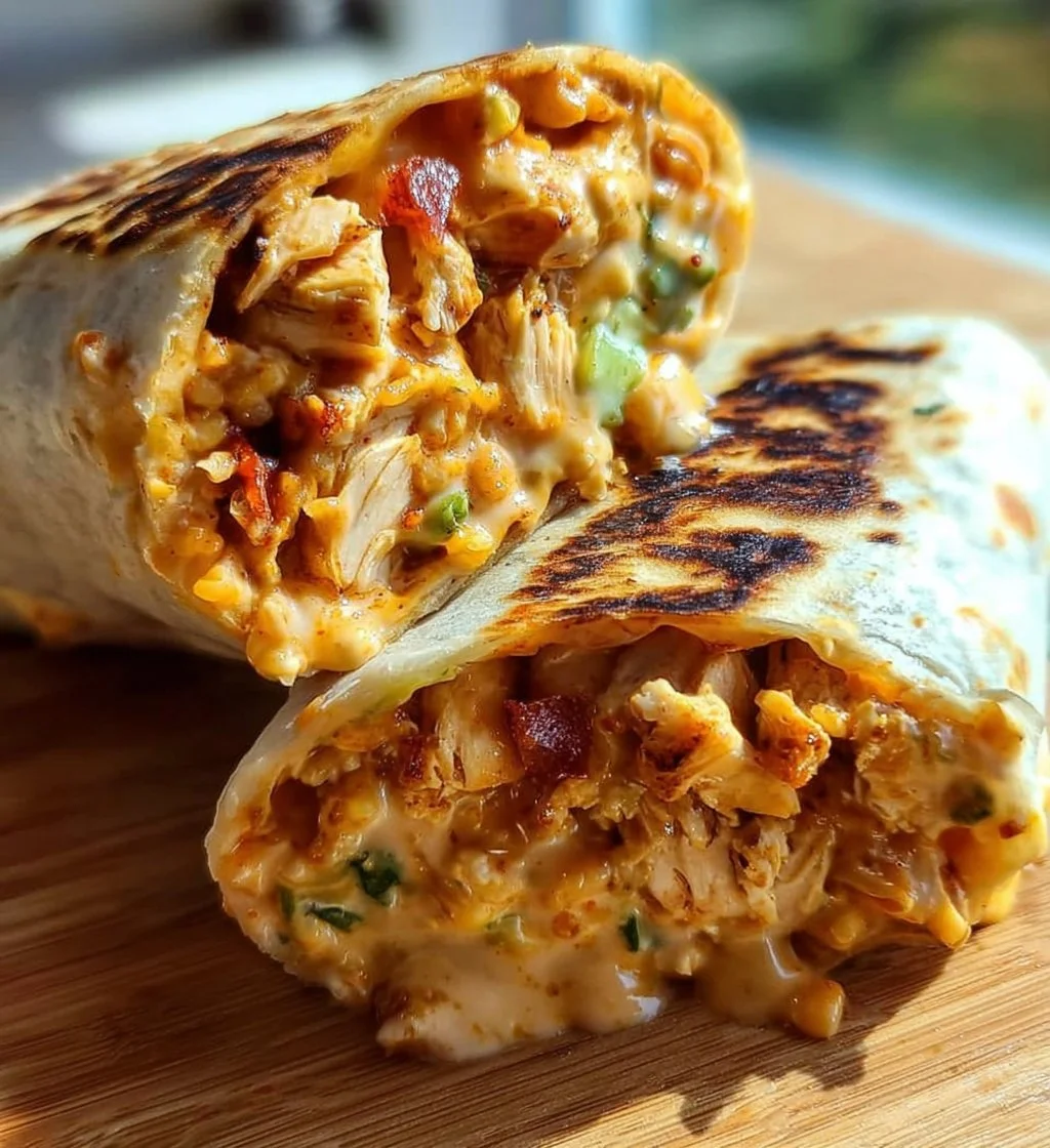 Delicious Chipotle Ranch Grilled Chicken Burrito with fresh ingredients