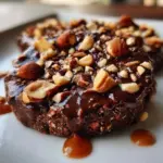 Delicious Chocolate Hazelnut Crunch Cookies on a baking tray.