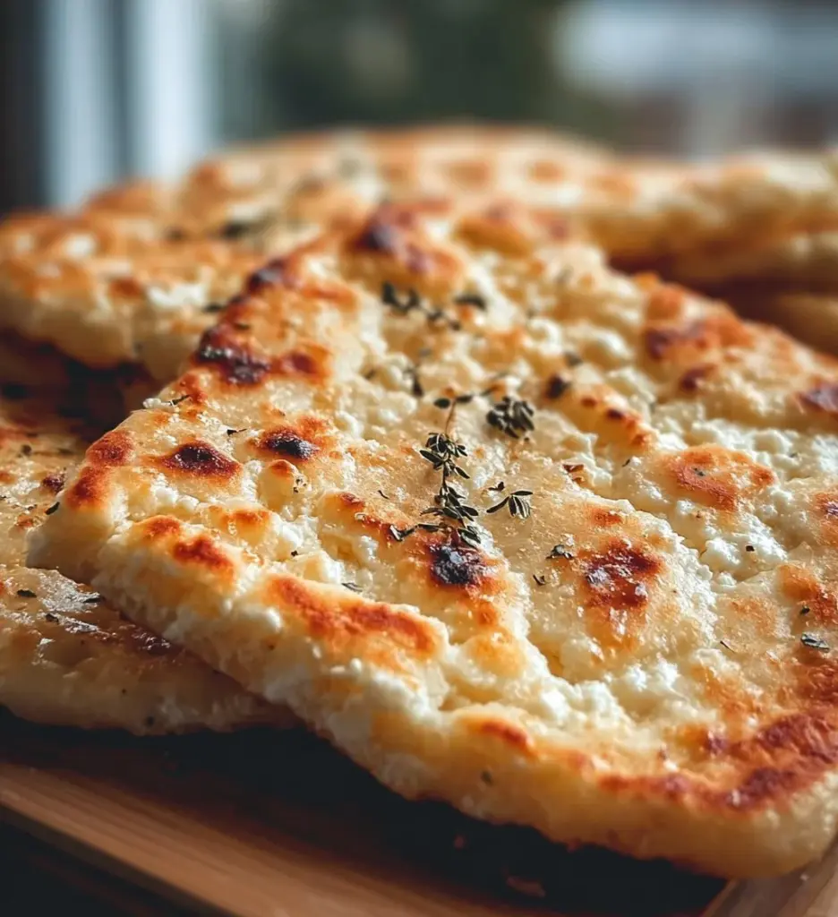 Delicious Cottage Cheese Flatbread topped with fresh ingredients