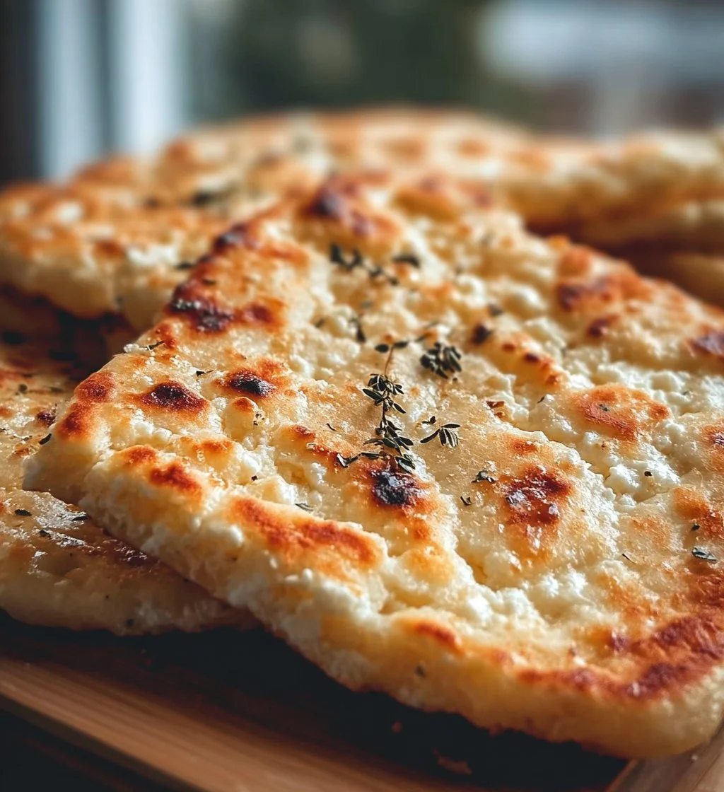 Delicious Cottage Cheese Flatbread topped with fresh ingredients