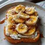 Cottage Cheese Toast topped with banana slices for a healthy breakfast