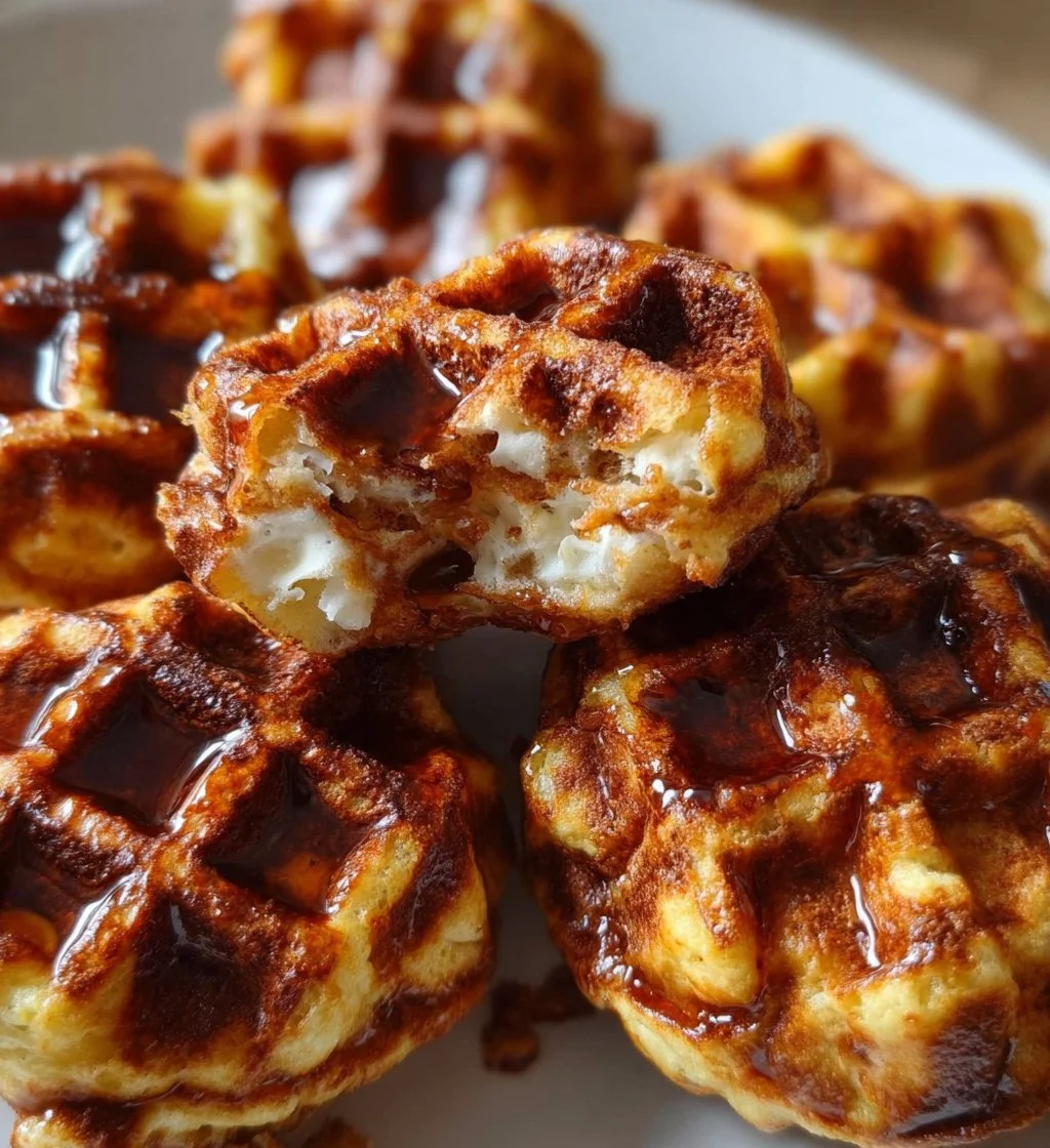 Delicious crispy waffle bombs filled with sweet toppings