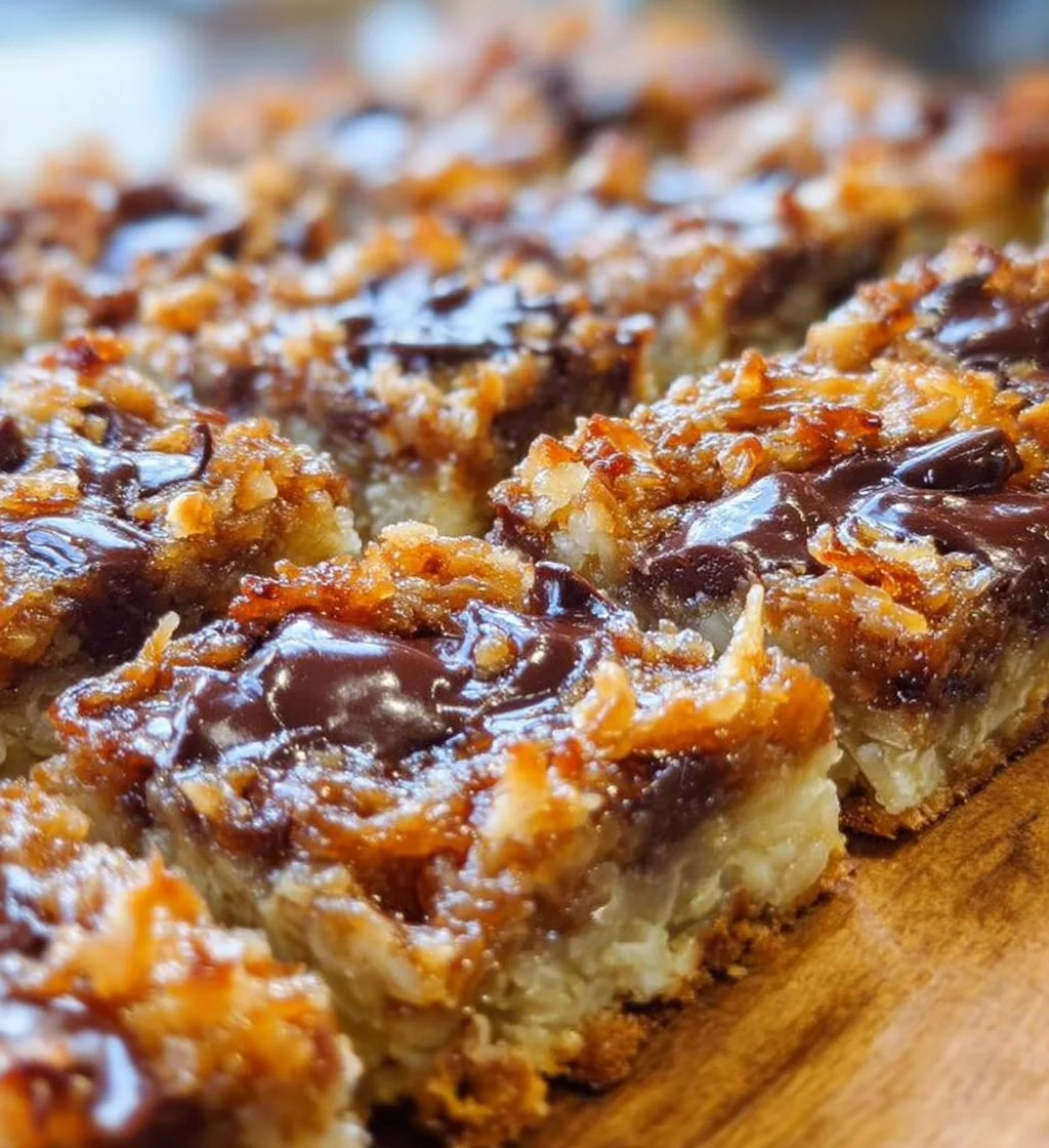 Delicious homemade easy 7 layer bars stacked on a plate