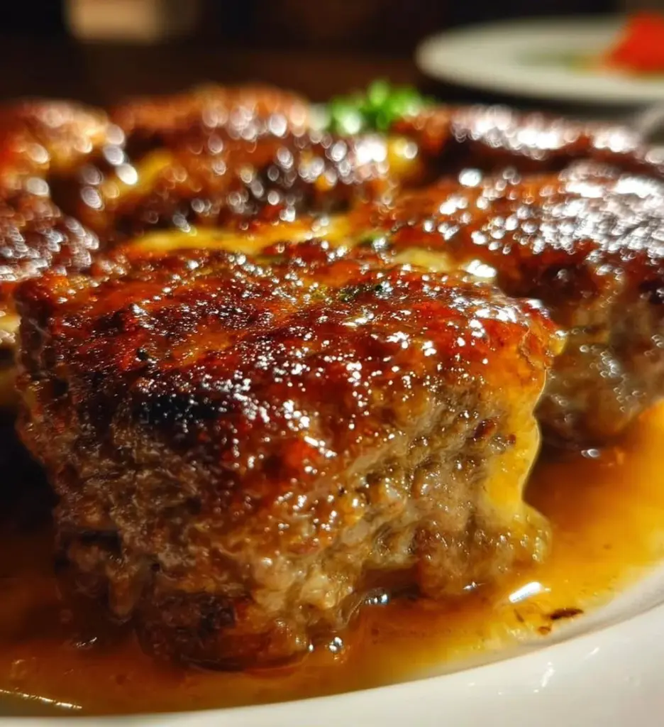 Delicious Amish Hamburger Steak Bake served with vegetables