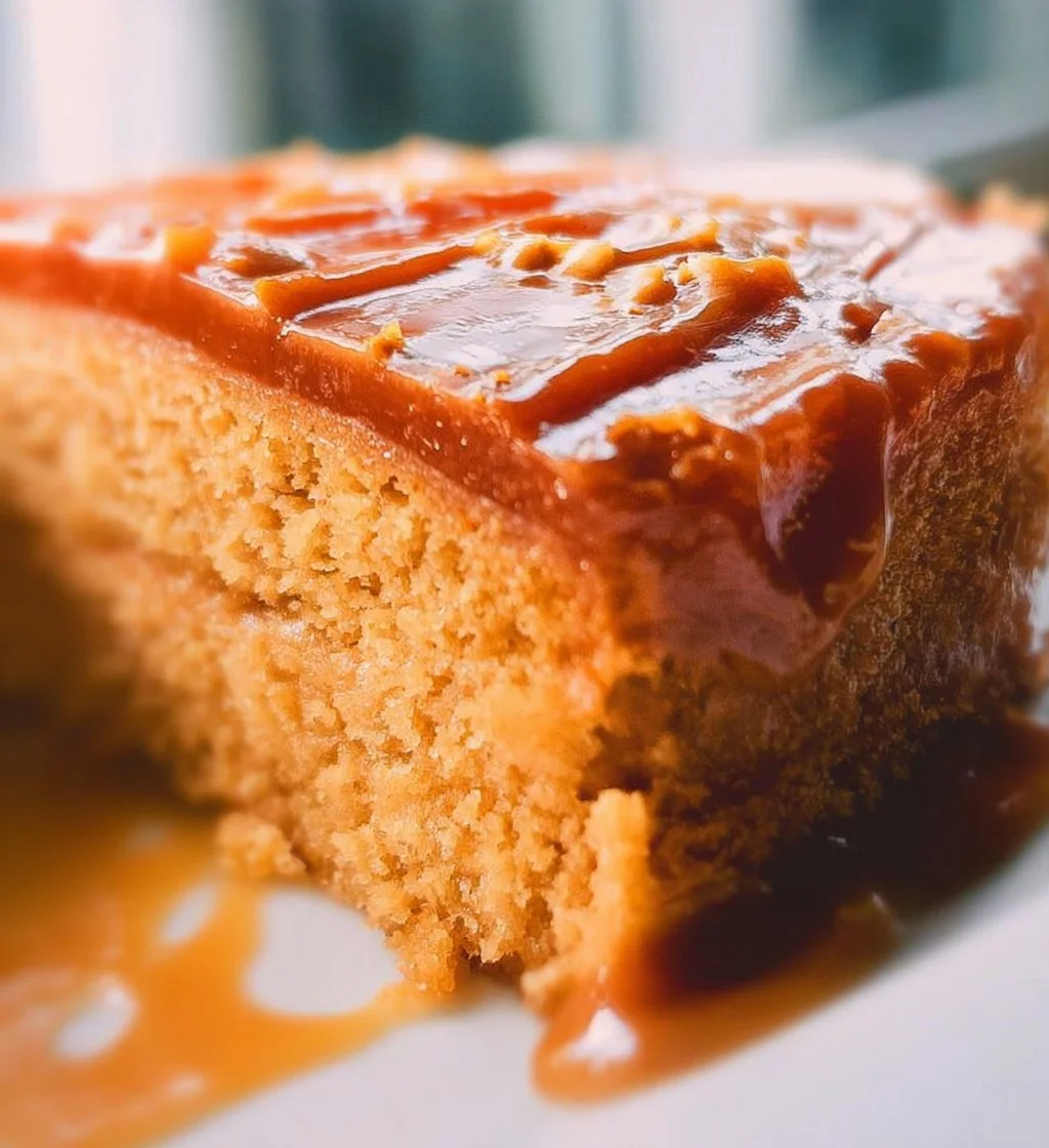 Delicious easy butterscotch cake with rich caramel drizzle