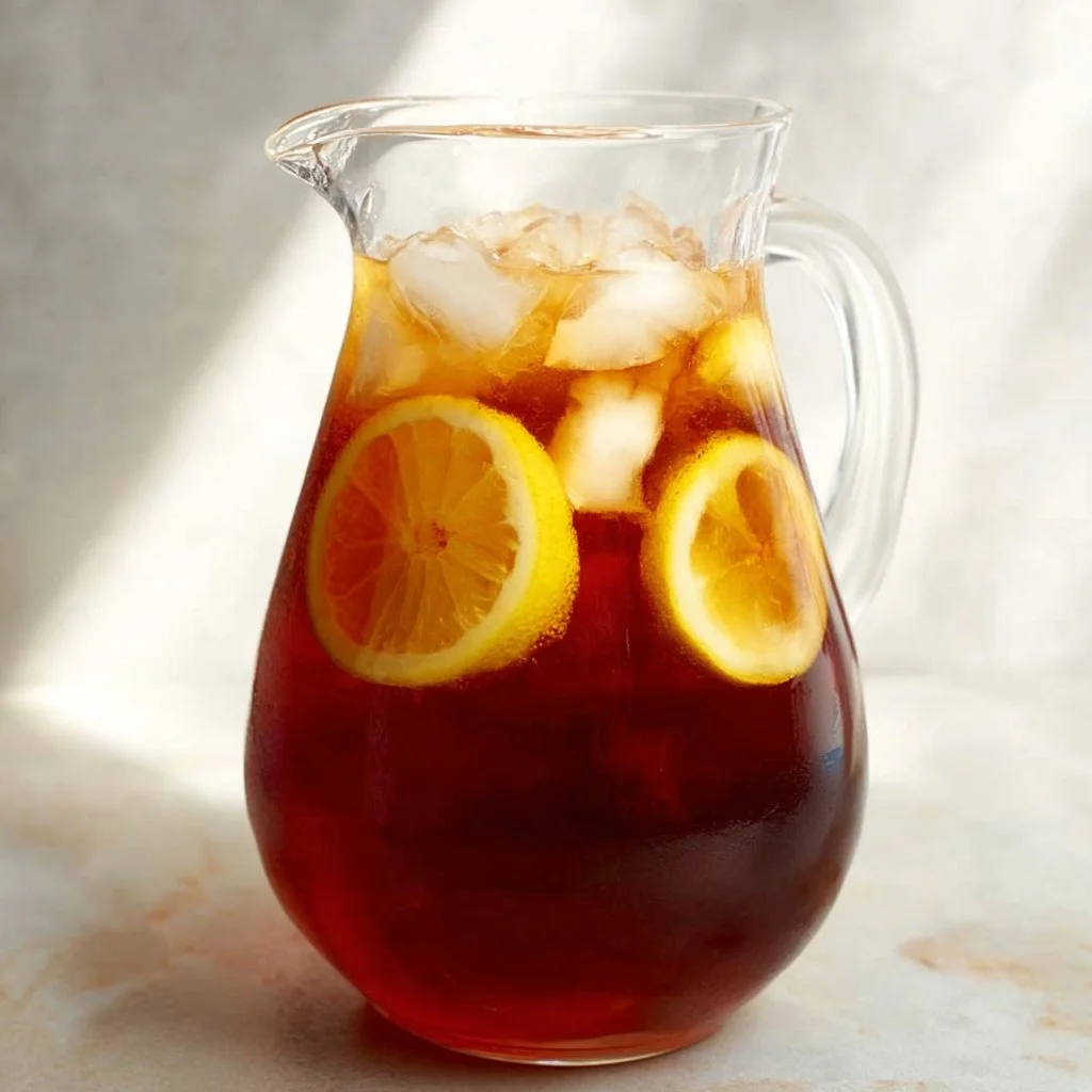 Homemade easy sweet tea ready to be served