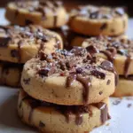 Espresso Shortbread Cookies topped with crunchy toffee chunks