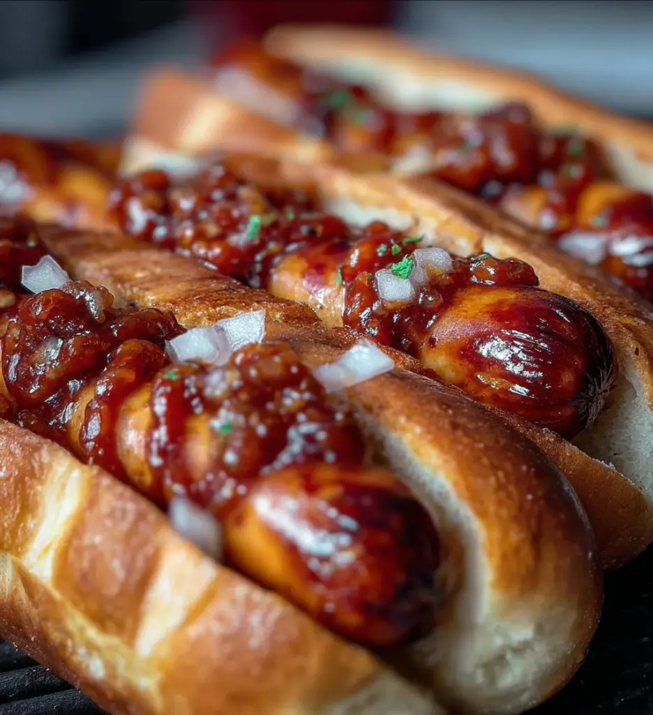 Flavorful Firecracker Hot Dogs bursting with spicy flavors for a BBQ feast