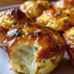 Fluffy cottage cheese egg muffins displayed on a wooden table