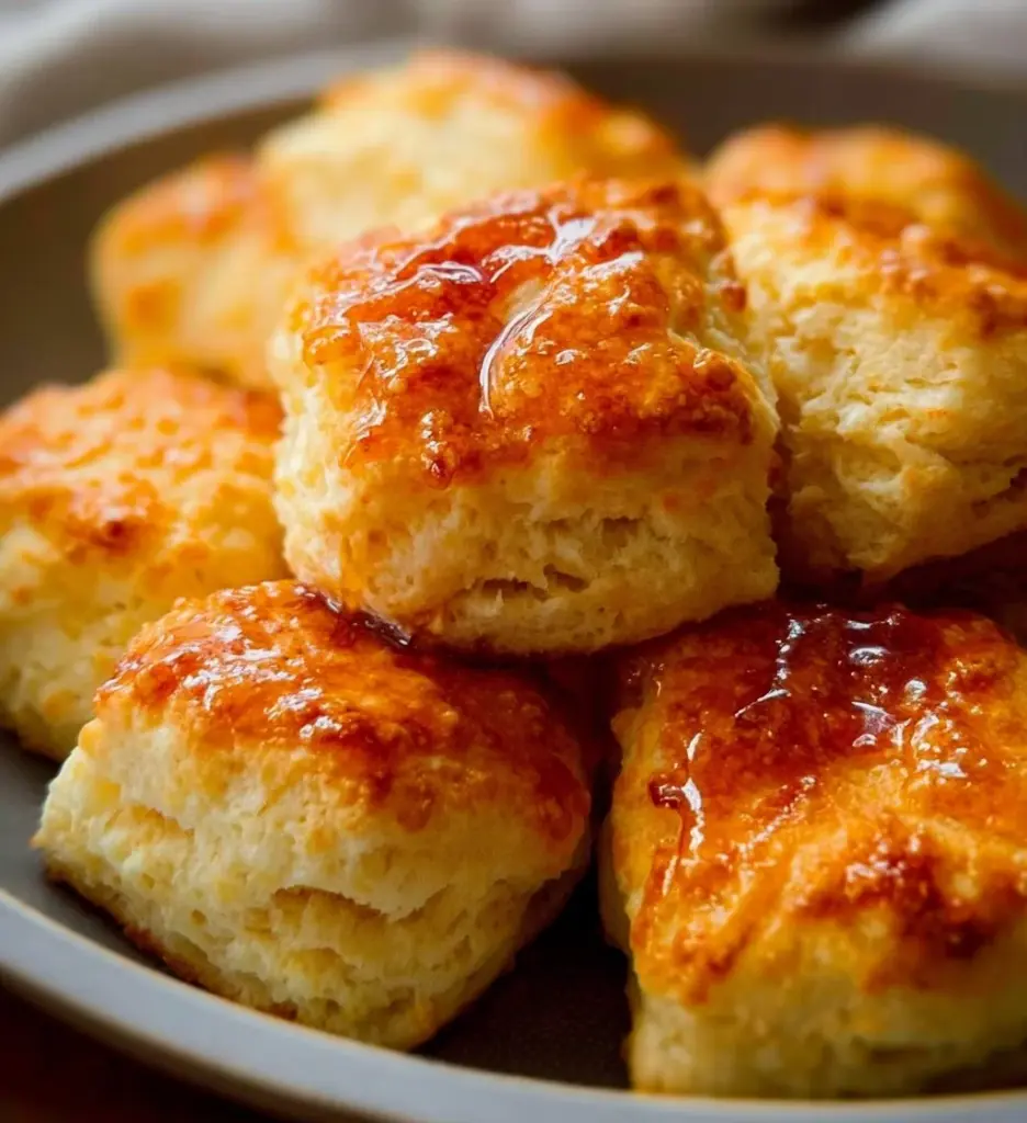Fluffy Greek yogurt biscuits fresh out of the oven, perfect for breakfast or snacks