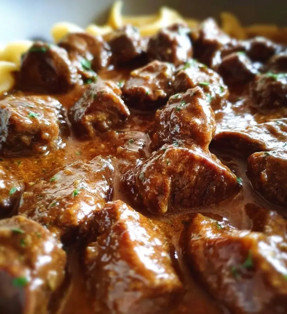 Delicious Beef Stroganoff prepared by Gordon Ramsay, showcasing creamy sauce and tender beef.