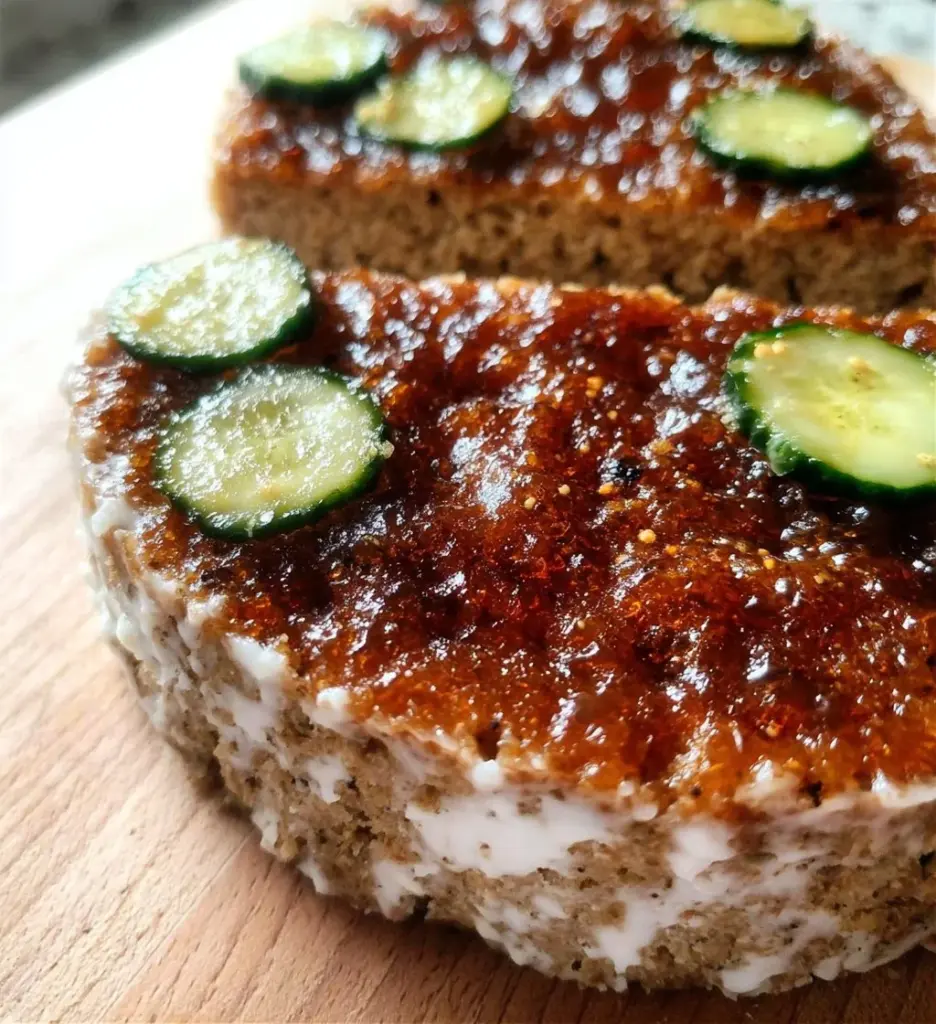 Slice of healthy banana bread topped with nuts and bananas